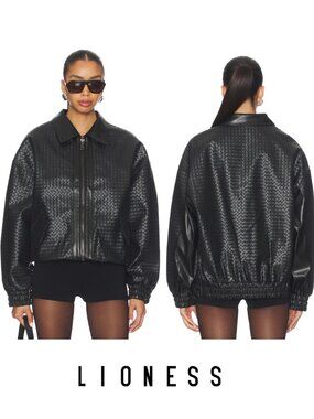 Lioness Black Intrecciato Kenny Bomber (Size S)